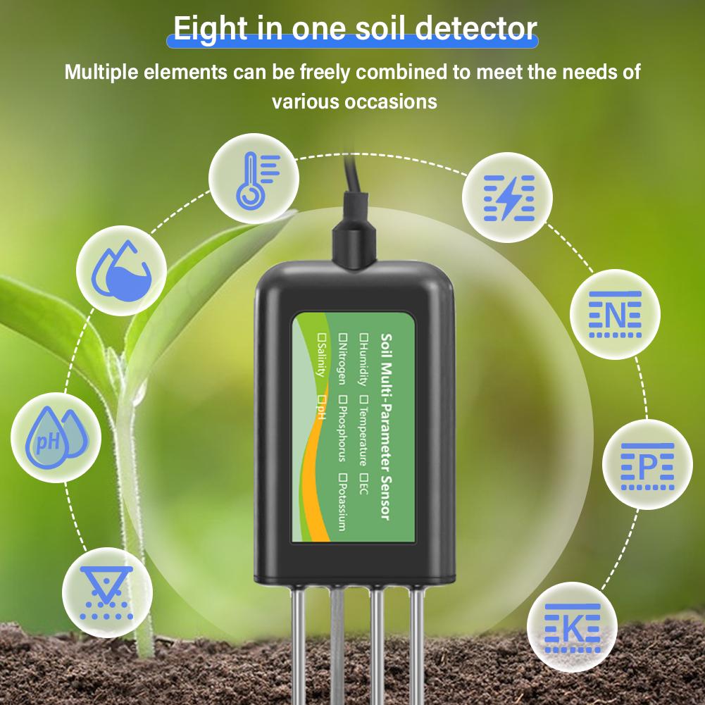 YAGO Soil Sensor 8 in 1 for Agriculture pH EC Moisture NPK Tester Android/HarmonyOS USB Smart Soil Meter for Precision Farming