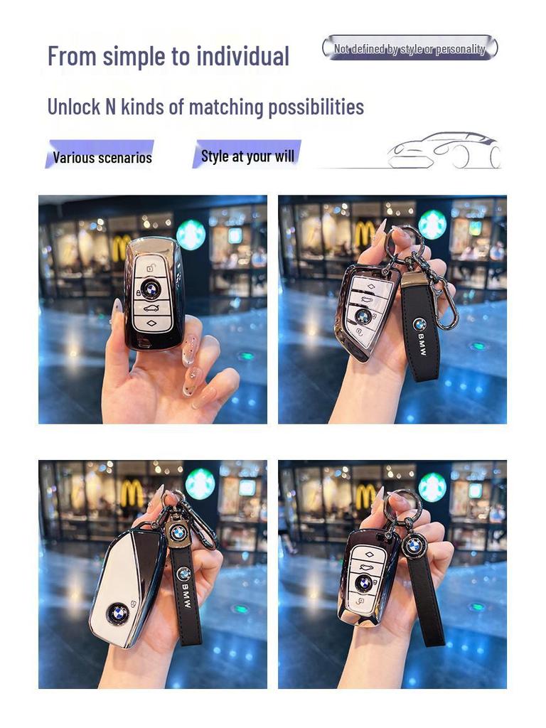 Premium Schlüsselabdeckungen: Kompatibel mit BMW X5, 5er Serie, X7, XM, X1, 7er Serie, I5, IX, MX Schlüsselanhängern.