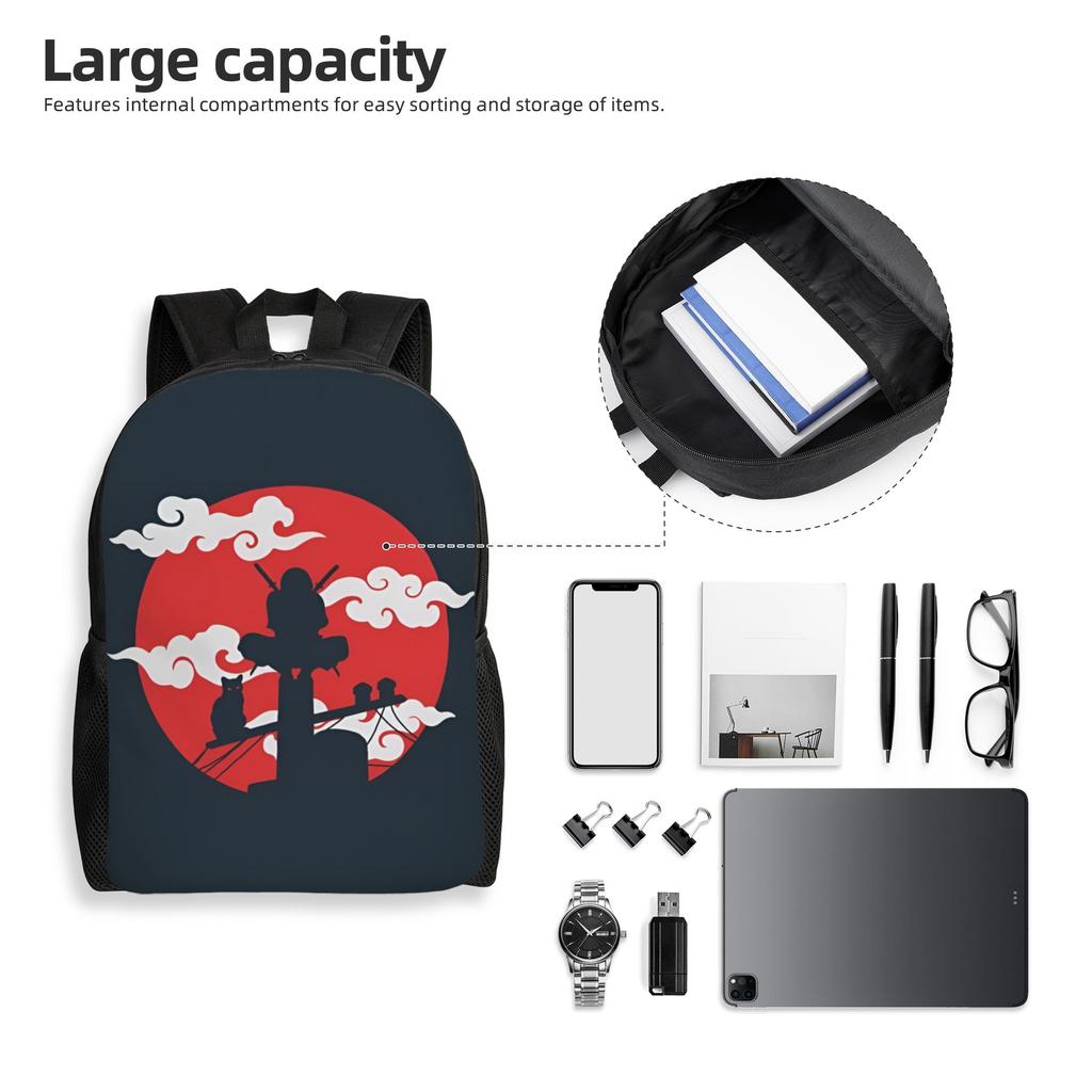 N-Narutoes Akatsukis Laptop Backpack Men Women Basic Bookbag for School College Students Anime Bags