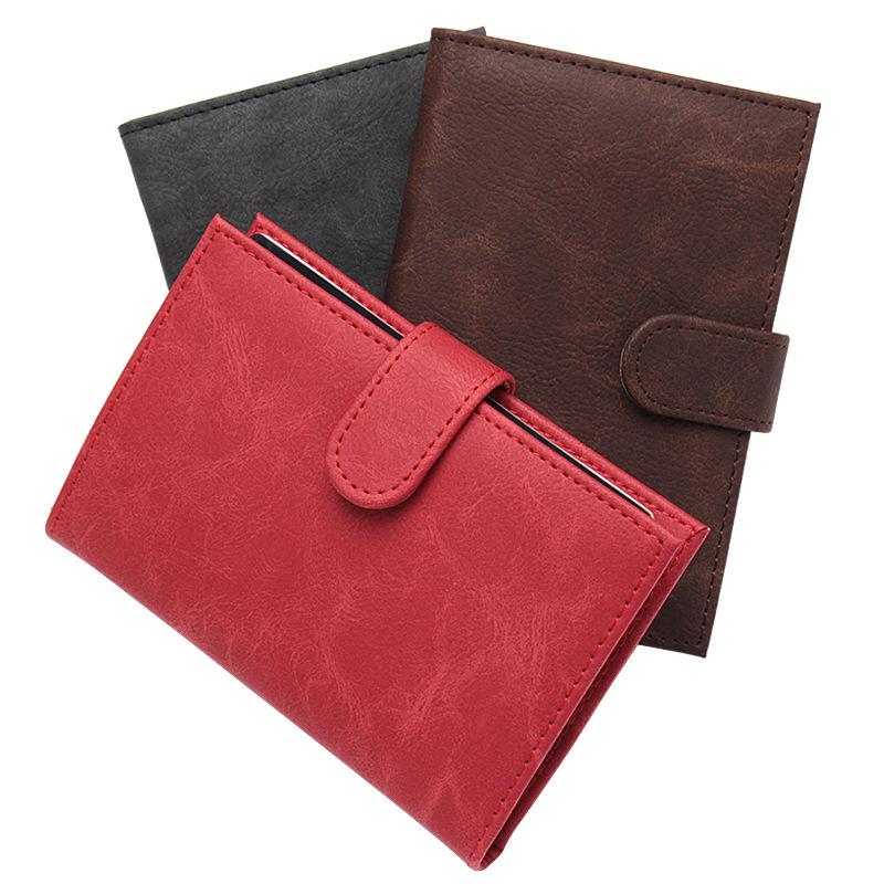 Étui à passeport en cuir PU rétro, couverture de passeport à loquet, portefeuille de voyage Portable à Double tête pour Documents, porte-carte pour hommes et femmes