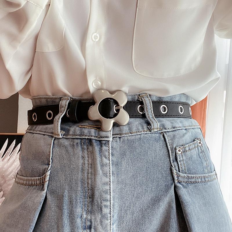 Women's Belts for Women Without Punching Jeans Belts Ins Style Punk Personality Fashion Decoration Student Thin Belt