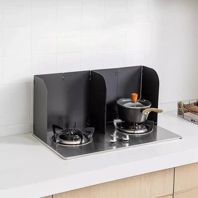1Pc 4-Sided Kitchen Cooking Frying Oil Splash Screen Cover Anti Splatter Shield Guard Aluminium Foil Scald Proof Board Protectio
