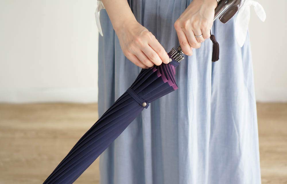 Kasane long 16 plain suitable for both rain and Komiya Shoten x Rose Japanese-made umbrella, ribs, 55cm, Koshu-ori fabric, double-sided, design, sun,