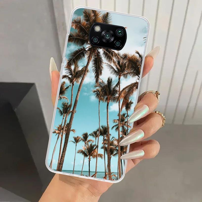 Summer Beach Sunset Sea Palm Tree Phone Case for Xiaomi Poco X5 X6 X7 Pro F7 Ultra M7 Redmi 15 15C 13 13C 12 12C 10 10A 10C 9 9A