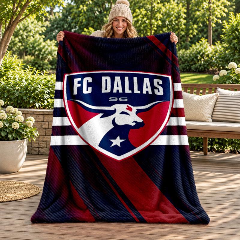 FC Dallas Blanket Flannel Blanket Soft Cozy Plush Throw for Sofa Bed Lightweight Home Decoration Gifts for Christmas Various Holidays