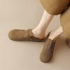 Fashion 2025 New Summer Women Mules Cow Suede Leather Women Shoes Round Toe Cover Toe Slip-on Women Sandals Retro Modern Slippers