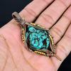 Turquoise Tumble 999 Copper Wire Wrapped Pendant, Handmade Gemstone Pendant Jewelry, Gifts For Wife Brand New Pendant
