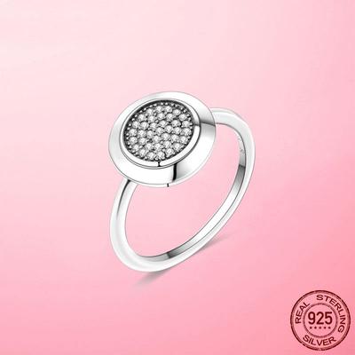 Female Ring 2025 925 Silver Sparkling  Polished Lines Finger Ring for Women Wedding Engagement Jewelry Gift