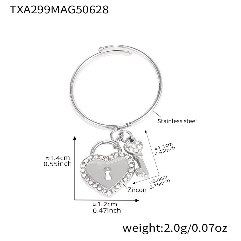 Qiong Yao 5A Zirconia Heart Lock Necklace & Ring Set – Couple s Jewelry with Unique Design