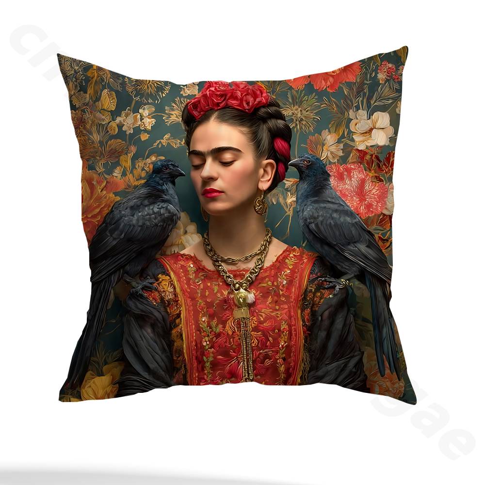 Artist F-Frida K-Kahlos pillowcase casual style decoration, suitable for home decoration (excluding pillow core)