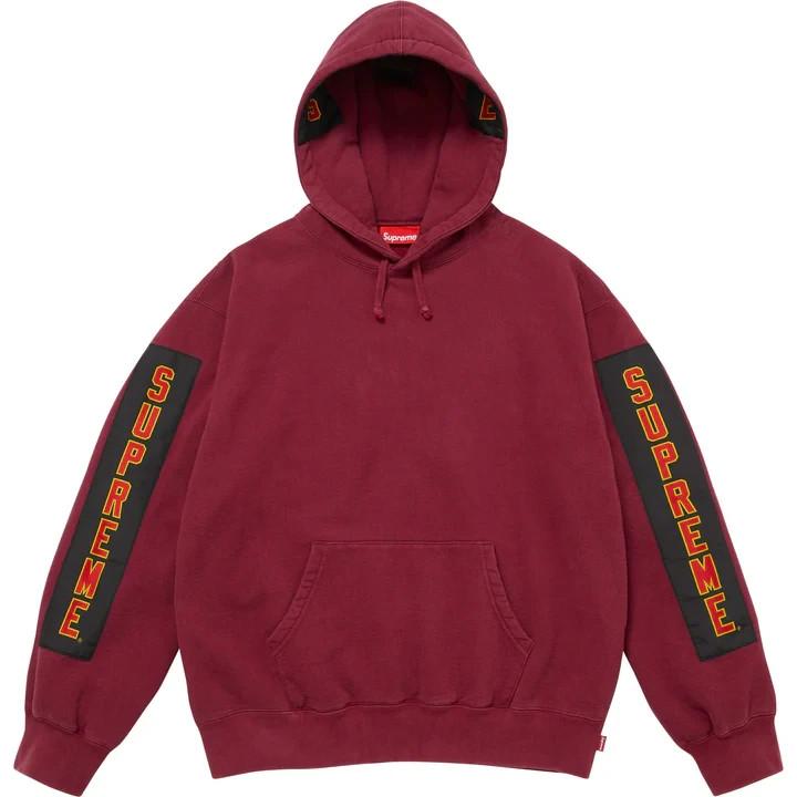 Supreme Woven Patches Hooded Sweatshirt Cardinal L