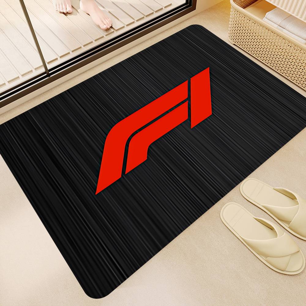 Alfombra de Puerta de Coche de Carreras F1 Estilo Nórdico Dormitorio Sala de Estar Felpudo Hogar Balcón Antideslizante Alfombra
