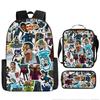 Luxury Novelty Peculiar Cool Skibidi Toilet 3D Print 3pcs/Set Pupil School Bags Laptop Daypack Backpack Lunch Bag Pencil Case