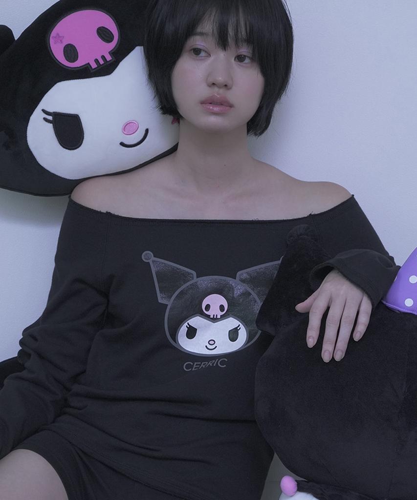 CERRIC Kuromi Boat Neck Top / Black