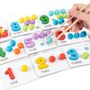 Montessori Holz Klammerperlen Spielzeug Kleinkind Zahlenkognition Arithmetik Zuordnungsspielzeug Frühe Bildungsspielzeuge für Kinder Geschenke