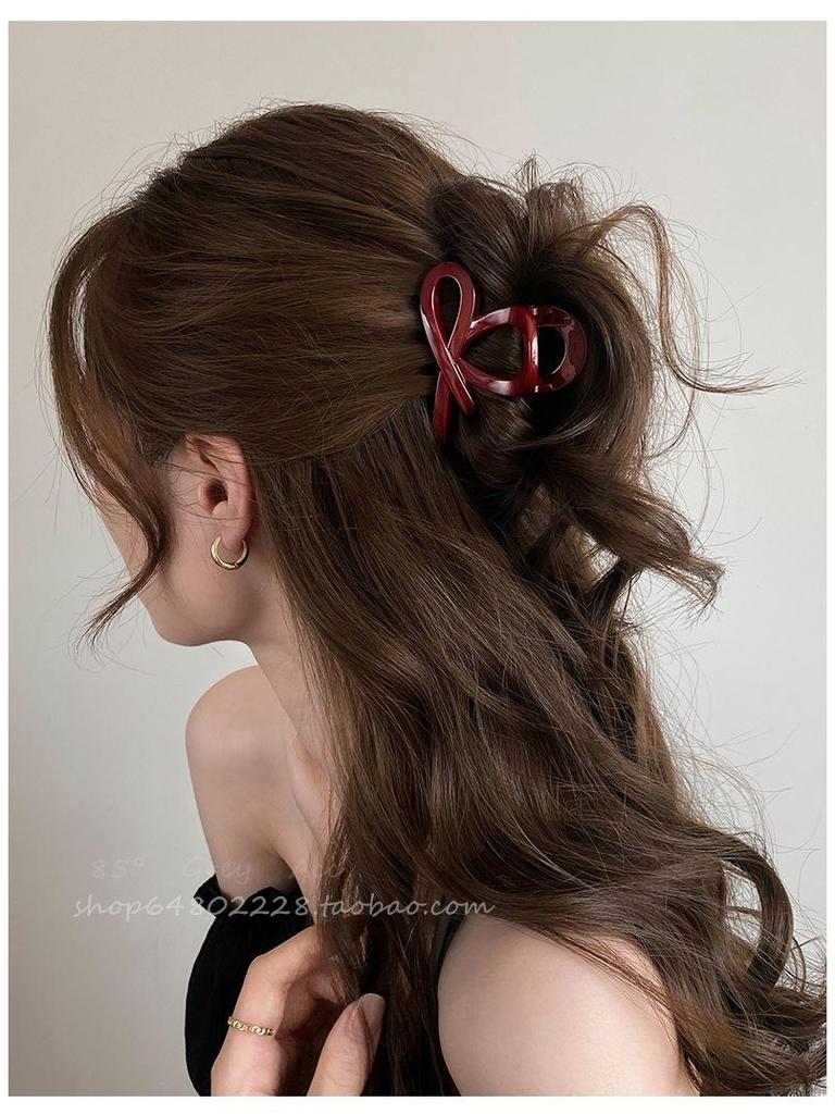 Retro vínová polodlouhá spona do vlasů pro ženy - 2025 Vysoce kvalitní vlasový doplněk