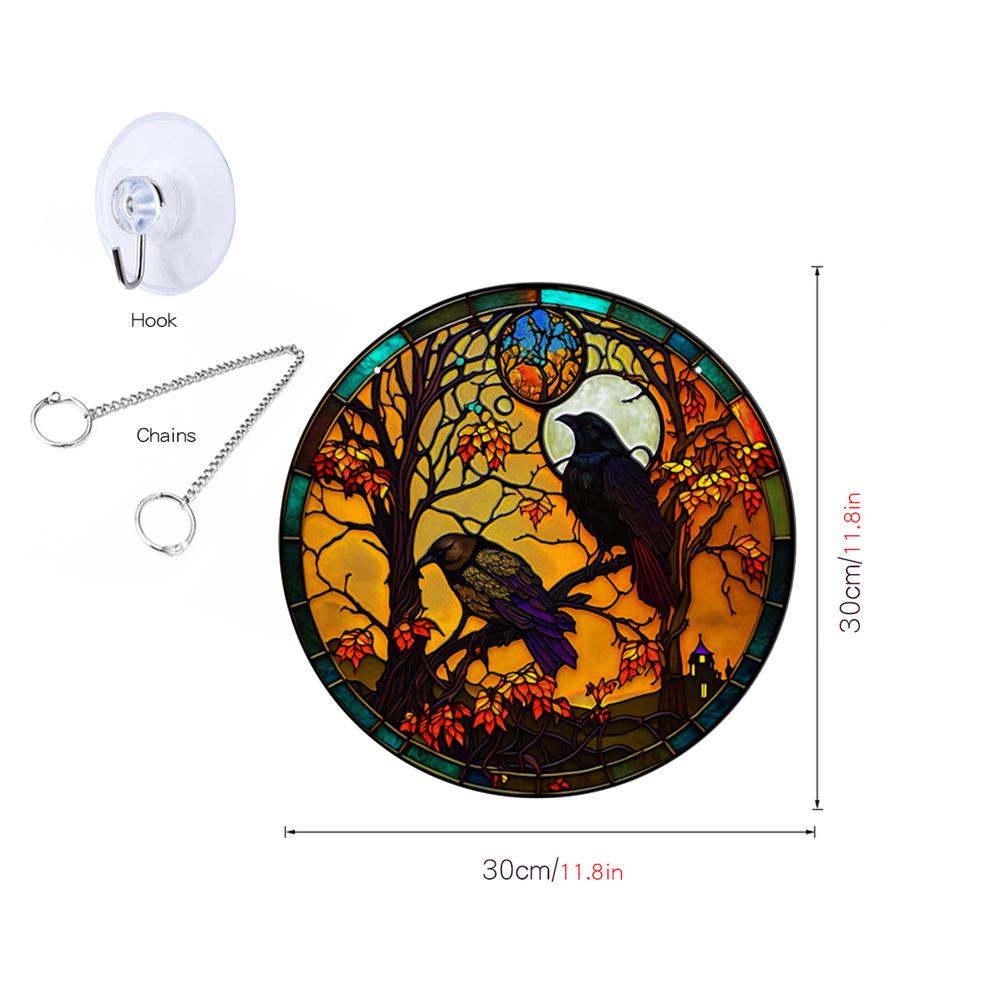 TYU100-109 Calabaza de Halloween Murciélago Cadena de Hierro Adorno Colgante para Decoración de Ventana o Porche
