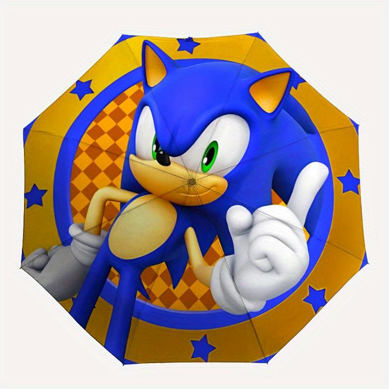 

1pc Sonic the Hedgehog Automatic Umbrella | Portable Foldable 8-Rib Manual Open, Cute Gift for Outdoor, Casual Accessory, Durable Canopy yy250825014