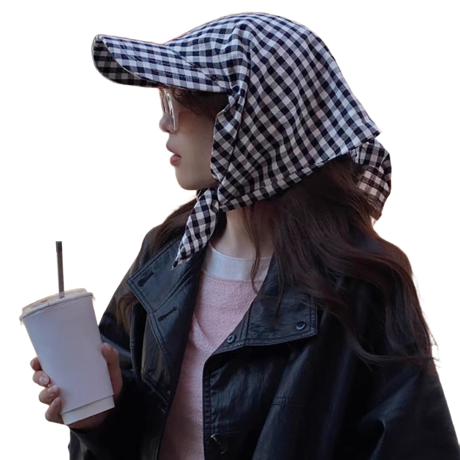 

Уличная одежда Гингемный платок на голову Солнечная шляпа Удобный и стильный головной убор Шарф-шляпа для активного отдыха и тематического мероприятия белый/бежевый