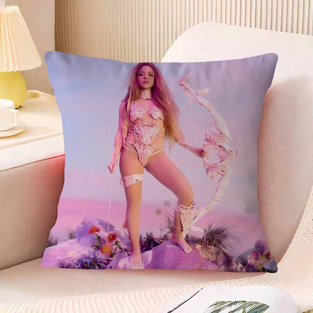 S-Shakira Office Cushion Pillowcase Car Cushion Cover45X45CM Lumbar Pillowcase Sofa Pillowcover
