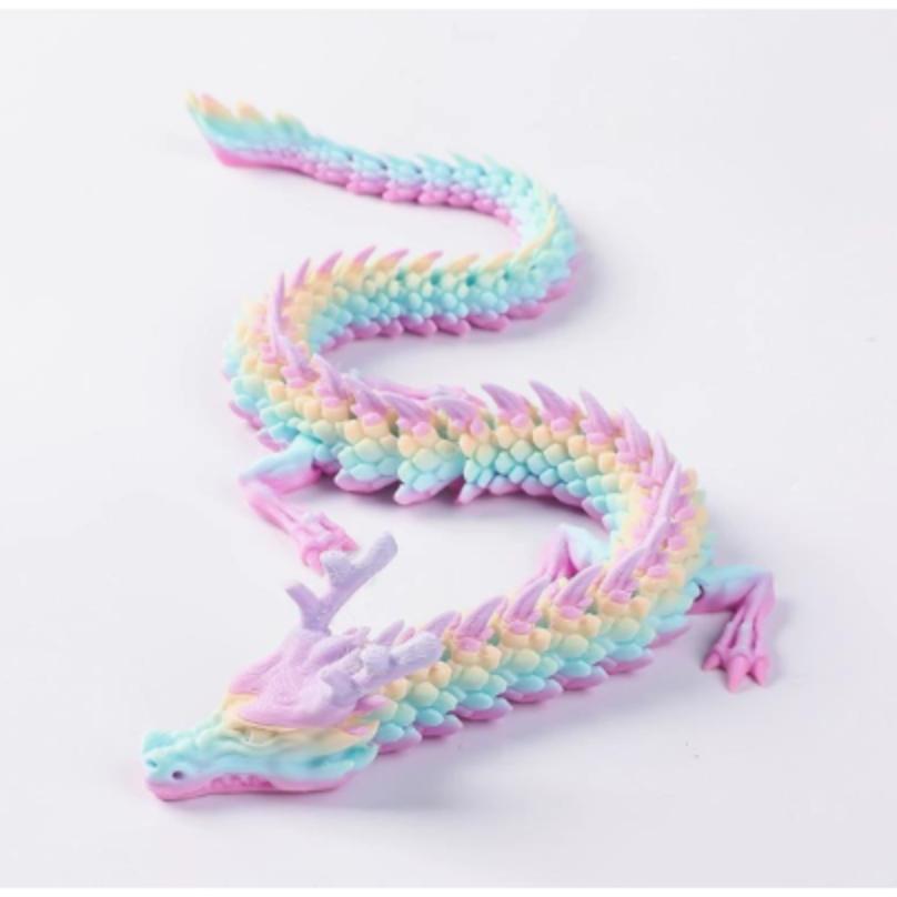 60CM 3D Printed Gem Dragon Crystal Fidget Toy Rotatable Articulated Dragon Gift for Kids with ADHD Perfect for Birthdays Gift