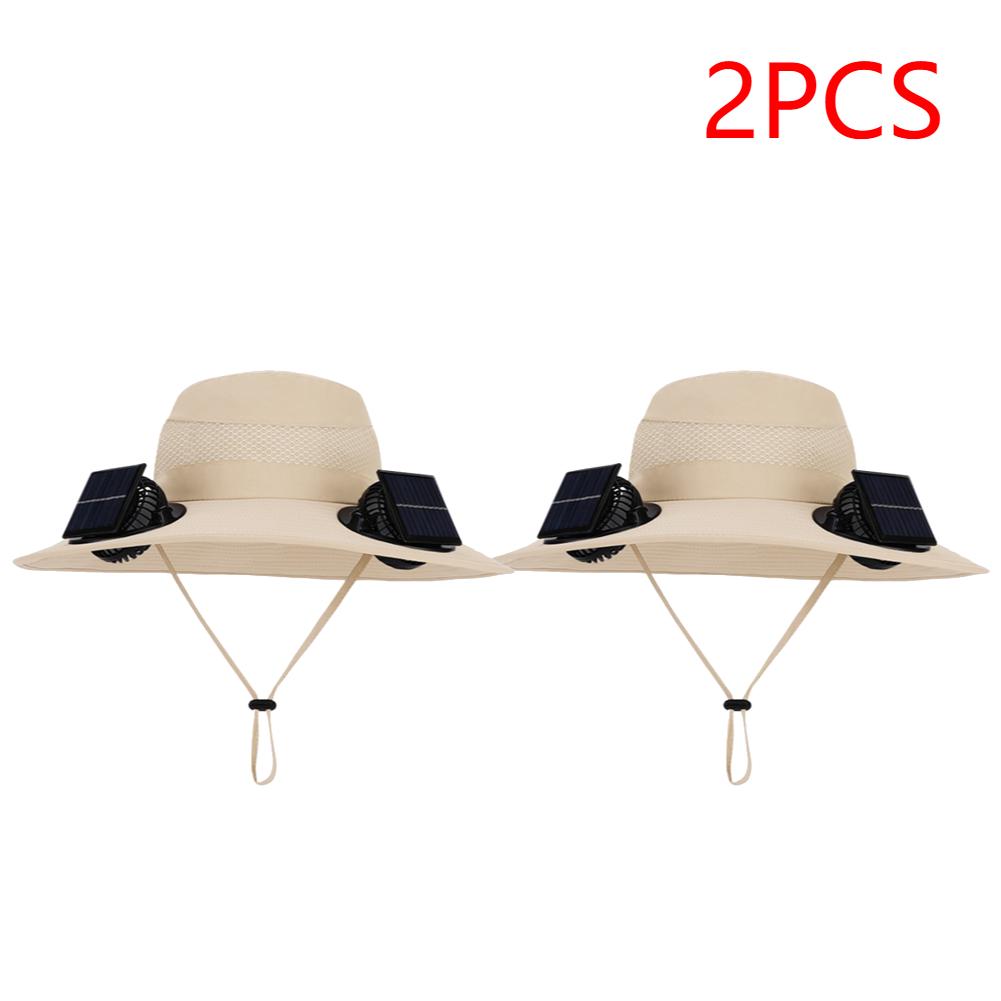 Wide Brim Solar Fan Hat Detachable Solar-Powered Fan UV Resistant Summer Outdoor Hiking Fishing Sun Hat Portable Chargeable Caps