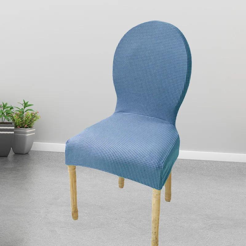 Retro Home Round Back Seat Chair Cover Polar Fleece Slipcovers Protector Case Chair Cover For Room Kitchen Hotel Banquet Cover