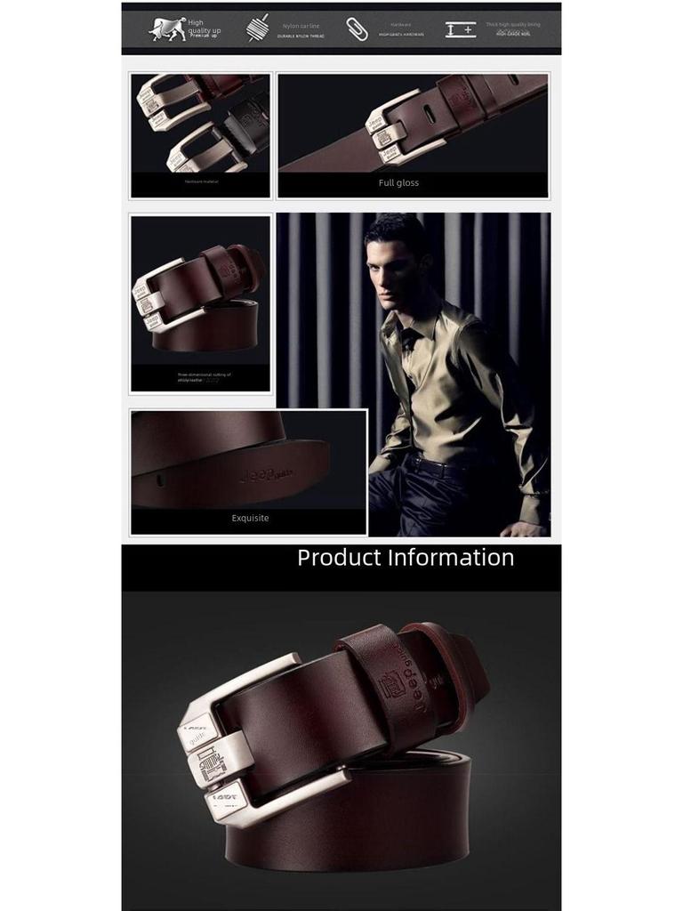 Men's Korean-Style Retro Belt - Strong, Wear-Resistant, Luxury High-End Fashion for Young Professionals