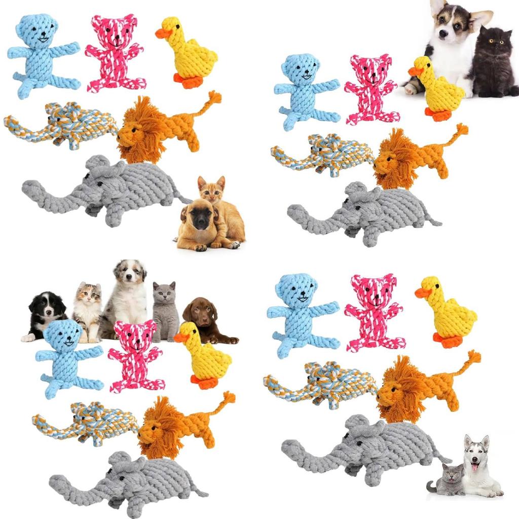 Handcrafted Animal Pet Toys For Dogs Featuring Colorful Cotton Rope Durable Chew Duck Giraffe Moose Ideal For Interactive Playtime