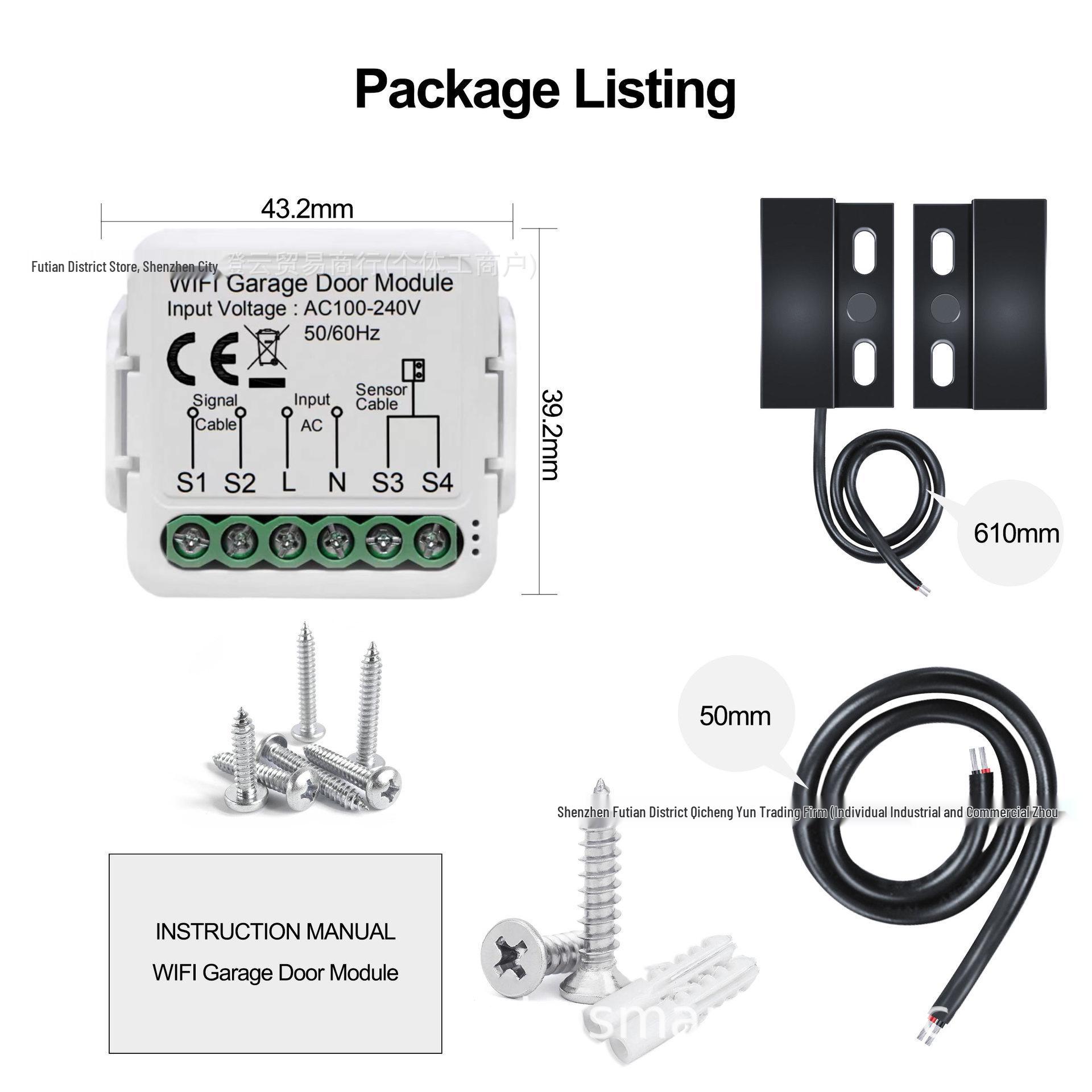Zigbee WiFi Smart Garage Door Opener with Graffiti Design - Alexa Compatible Voice Control App