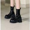 Small super high heel short boots women's autumn waterproof platform thick sole heightening elastic boots thin boots Martin boots knight boots