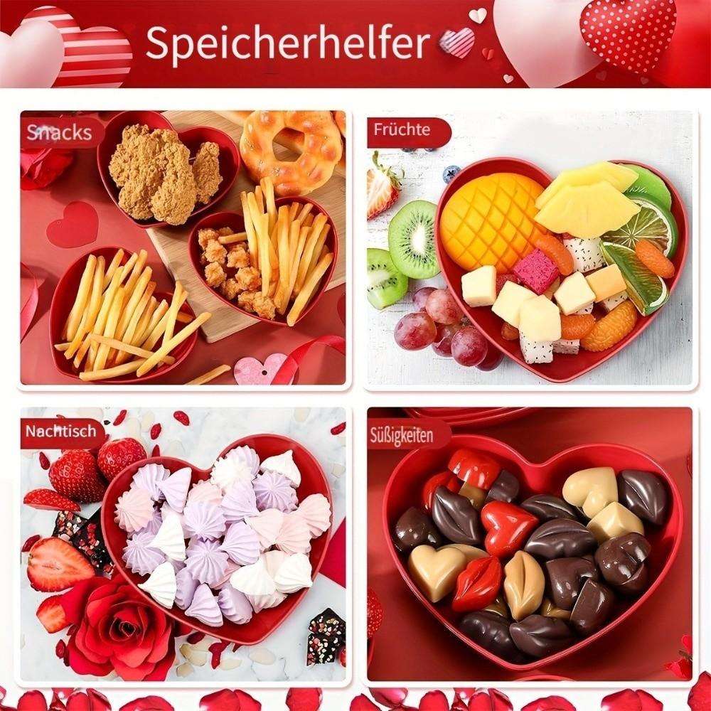 5/10Pcs Love Heart-Shaped Snack Candy Tray Small Dinner Plate Set Household Serving Plate