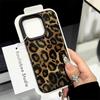 INS Braunes Leopardenmuster Handyhülle Für iPhone 17AIir 16 Pro Max 15 14 Plus 13 12 11 XR XS Max Litschi-Muster Weiche Silikonhülle