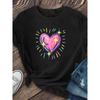 Women's "Shining Heart" Printed Short-sleeved T-shirt, for Unique and Fashionable Outfits. Made of Soft and Fiber with Moderate Elasticity,