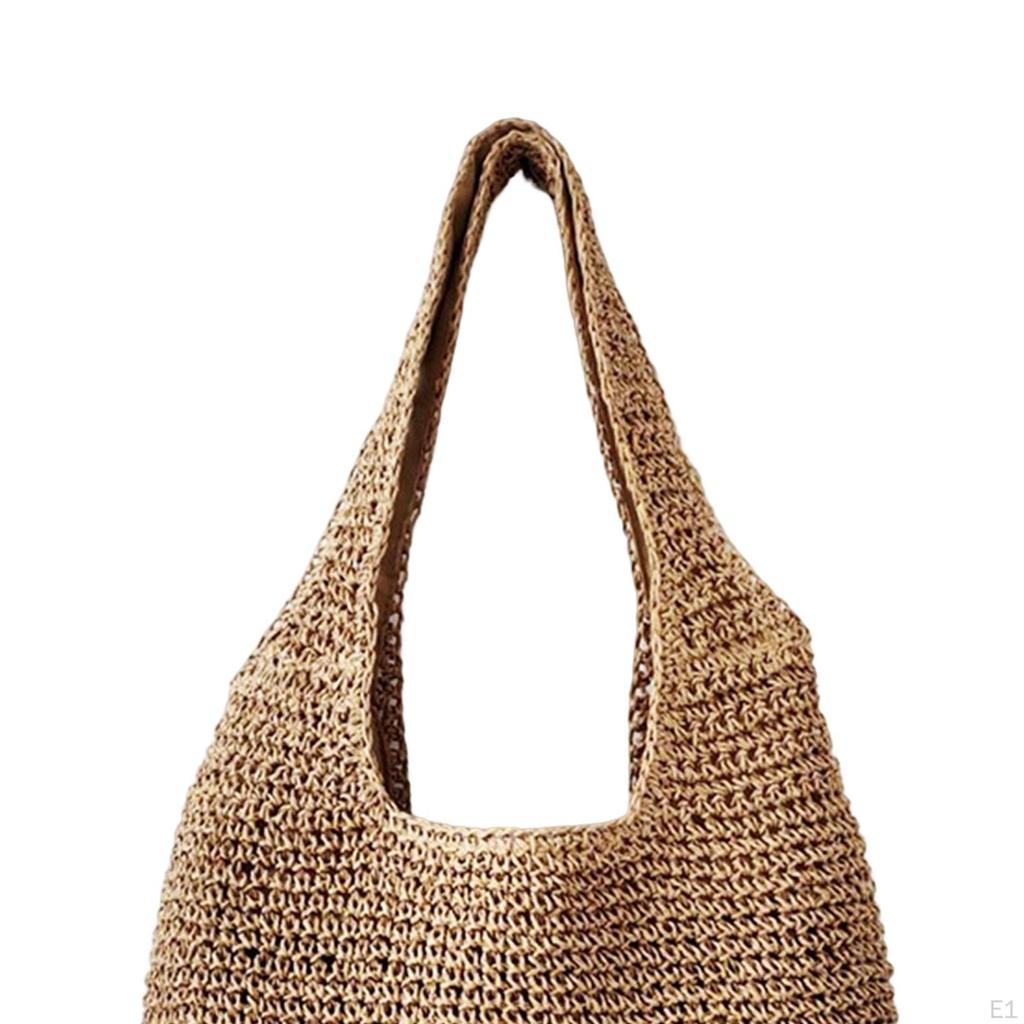 Straw Bag Handbag Large Capacity Summer for Women Shoulder Purse Tote Vacation Travel