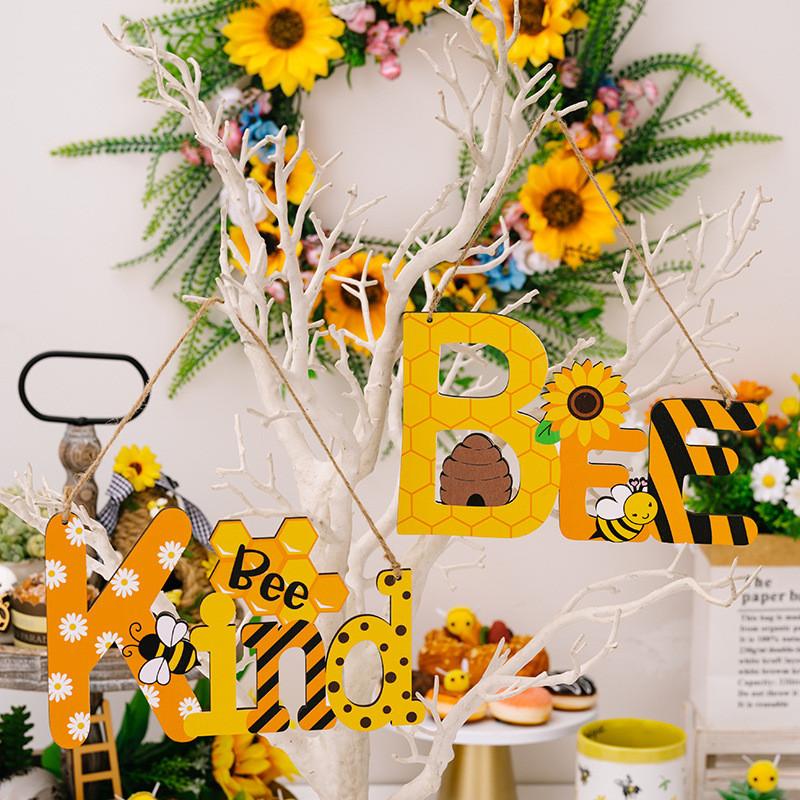 Bee Adorable Wooden Letter Sign Cheerful Yellow Bee Decor For Spring Summer Styling Home