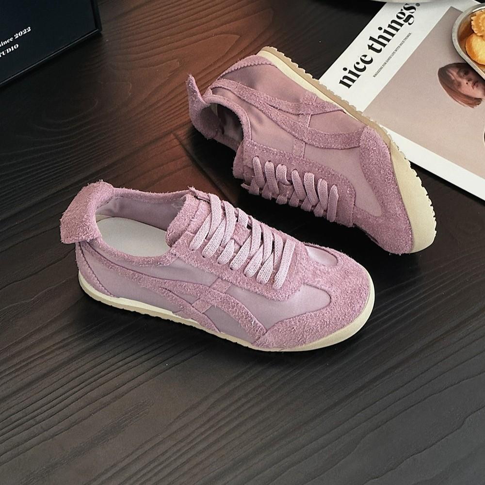 2025 spring new matte leather German training shoes women's retro flat-bottomed lace-up Forrest Gump shoes casual sports shoes