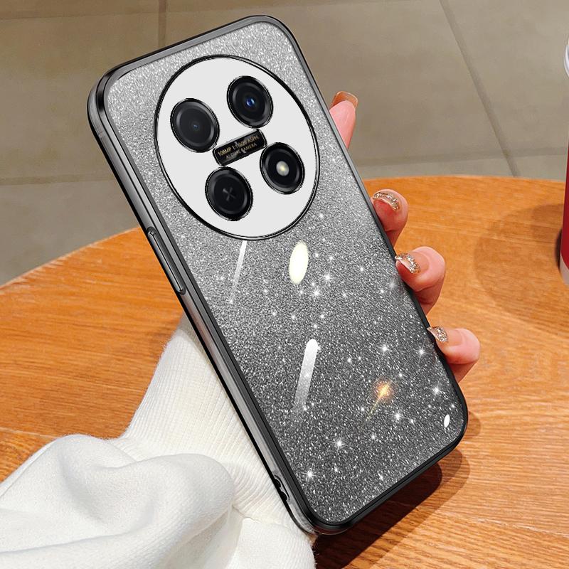KEYSION Luxury Plating Glitter Phone Case for Huawei nova 13i 12i Transparent Soft TPU Shockproof Back Cover for Huawei nova 12i 13i