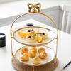 Nordic Luxury Gold 3-Tier Ceramic Fruit Plate