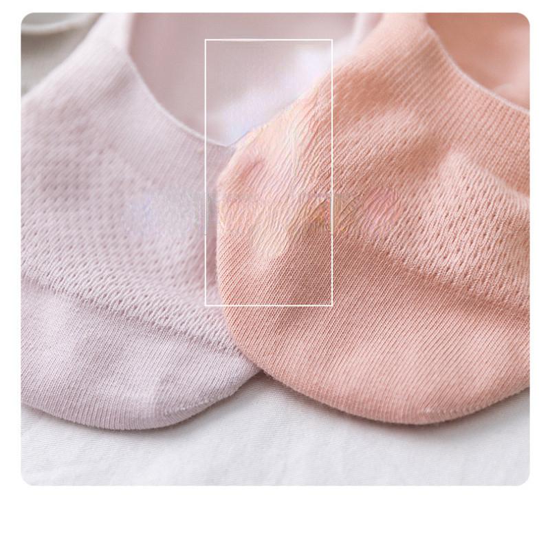 Women Invisible Cotton Boat Socks Mesh Breathable Ankle Low Cut Silicone Non-slip Socks
