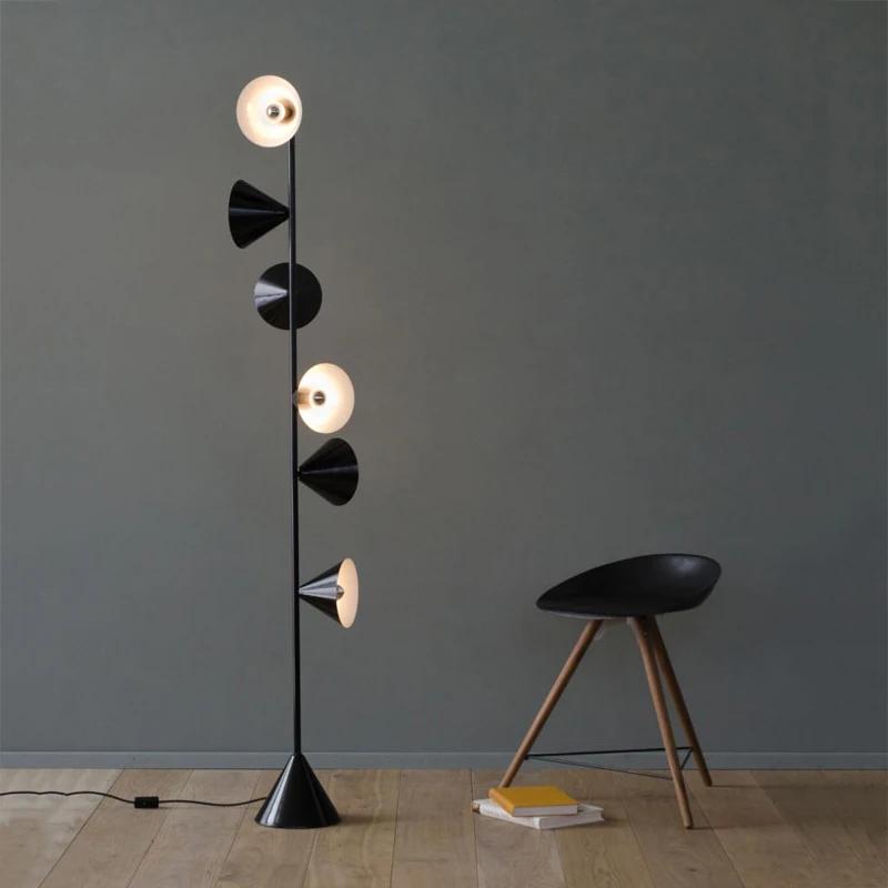 Nordic Floor Lamp Creative 6 Lights Iron Black Floor Lamps For Living Room Bedroom Home Decor Black Standing Lamp