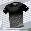 T-Shirt da Uomo Sportive Stampa Sfumata Moda Girocollo Grafica Top Traspirante Corsa Manica Corta T-Shirt Abbigliamento Palestra Uomo