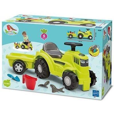 Porteur Tracteur remorque - ECOIFFIER - Siège inclinable - Accessoires de jardin - 12-36 mois