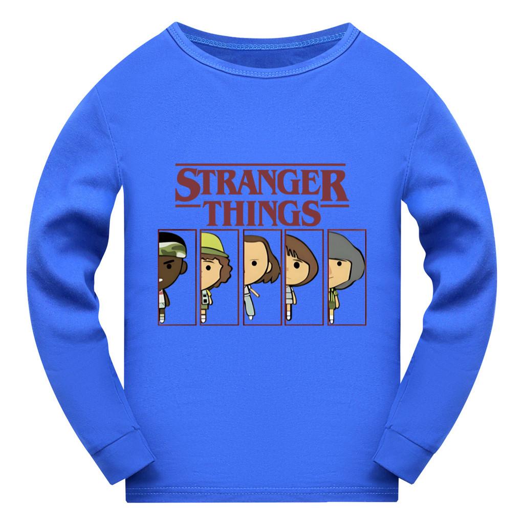 5248 Kids Boys Girls Stranger Print Long Sleeves T-Shirt