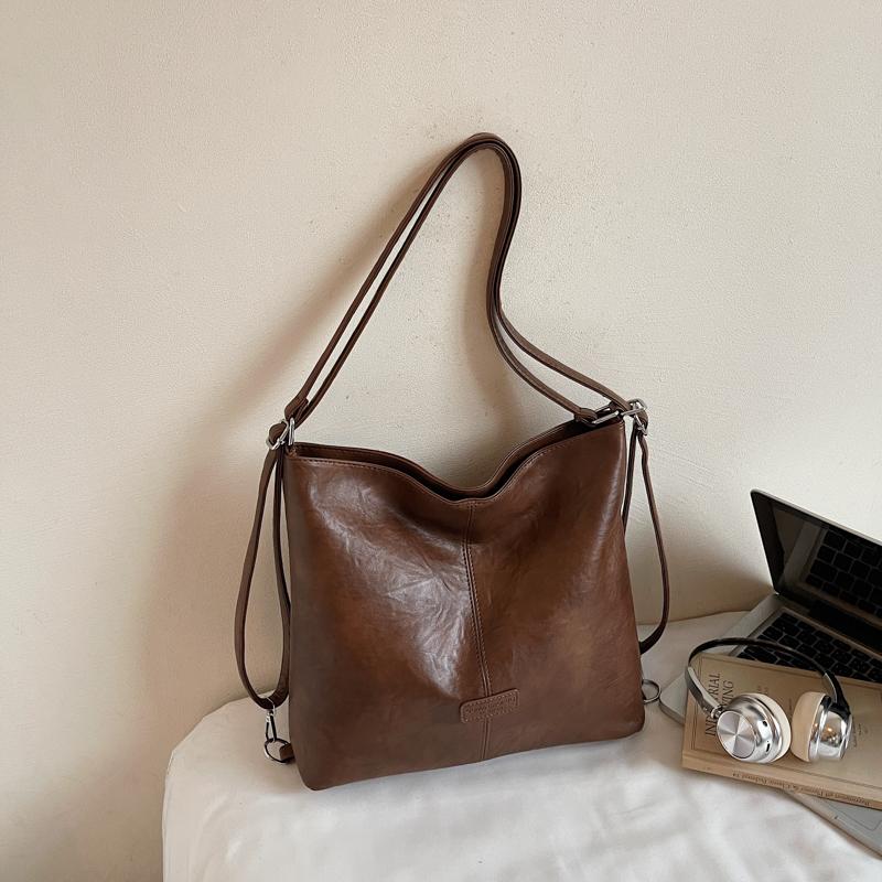 Vintage Shoulder Bag Soft Leather Women's Large Capacity Tote Bag