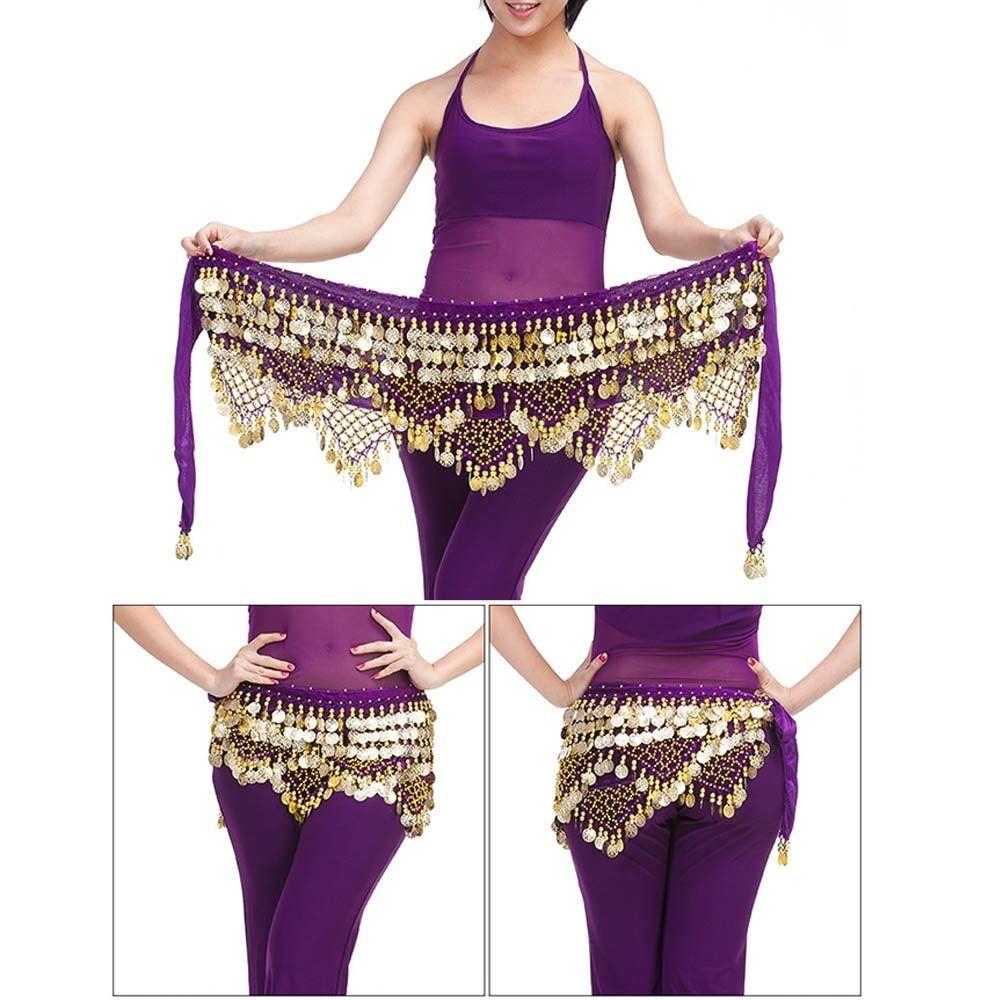 Sexy Sequins Show Costumes Hip Scarf Belly Dance Belt Dancer Skirt Waist Chain