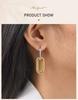 Two Tone Hoop Earrings for Women, Stainless Steel Gold-Silver Color Small Circle Square Huggie Hoop Earrings Trendy Jewelry