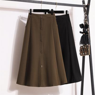 Large Size Women's Winter New Age-reducing Slimming A-line Skirt Fat Mm High Waist Mid-length Large Umbrella Skirt