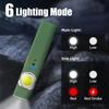 Pocket Outdoor EDC Flashlights Lightweight Mini Rechargeable Dual Light Sorce COB Sensor Light Waterproof Magnetic Tool Light