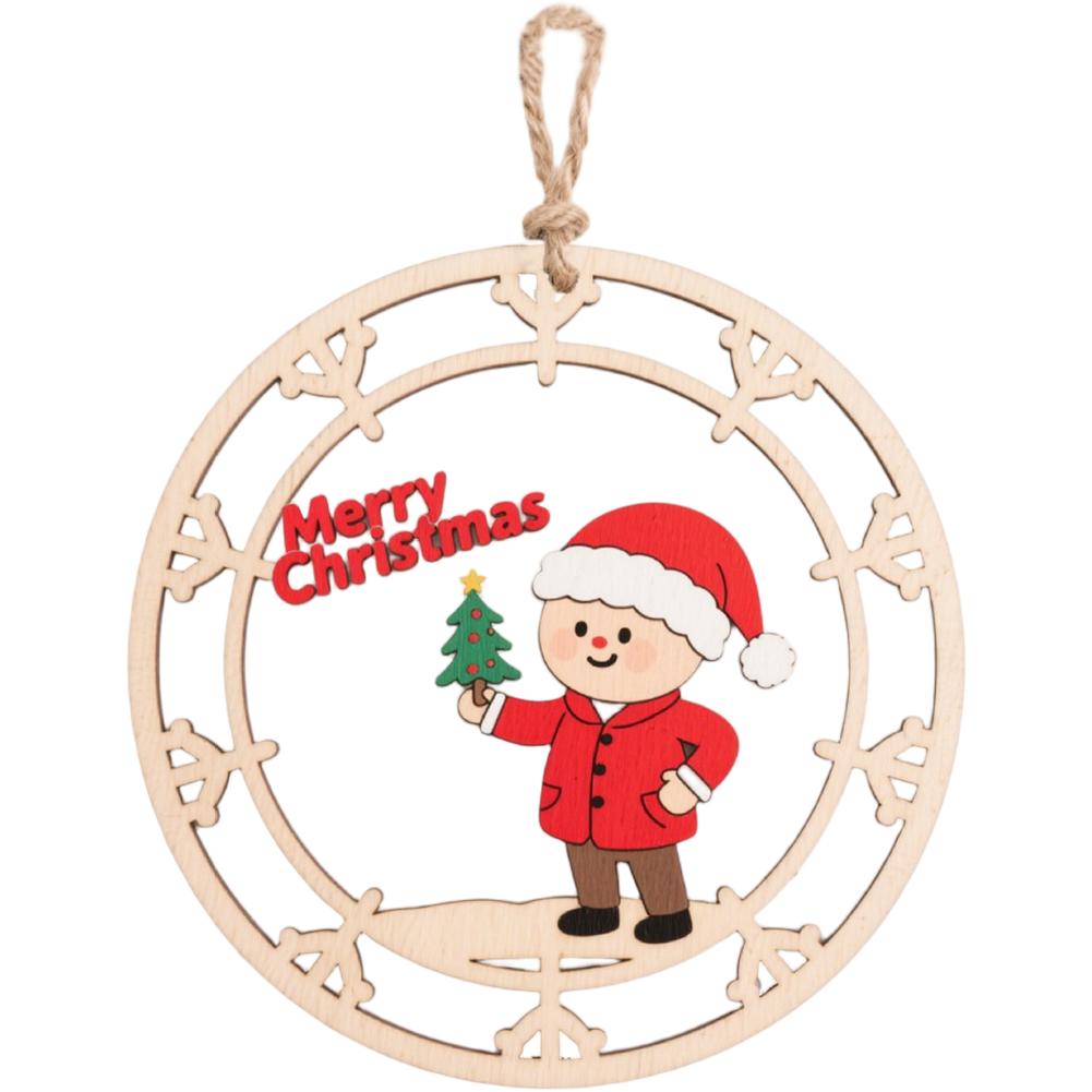 Home And Office Accent Santa Claus Decoration Wooden Christmas Ornament